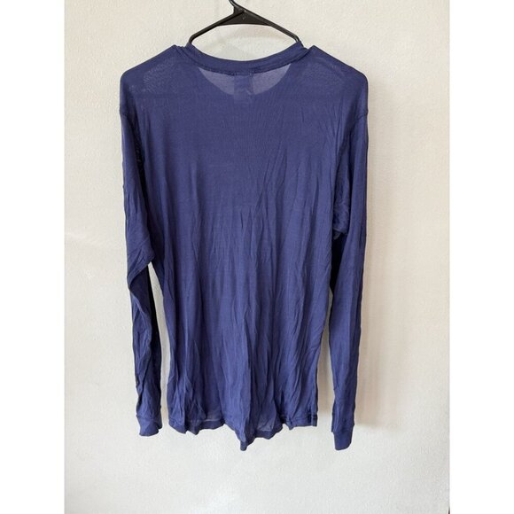 Helly Hansen Base Layer Shirt Medium Blue Long Sleeve Crew Neck Outdoors Hiking - Picture 2 of 6